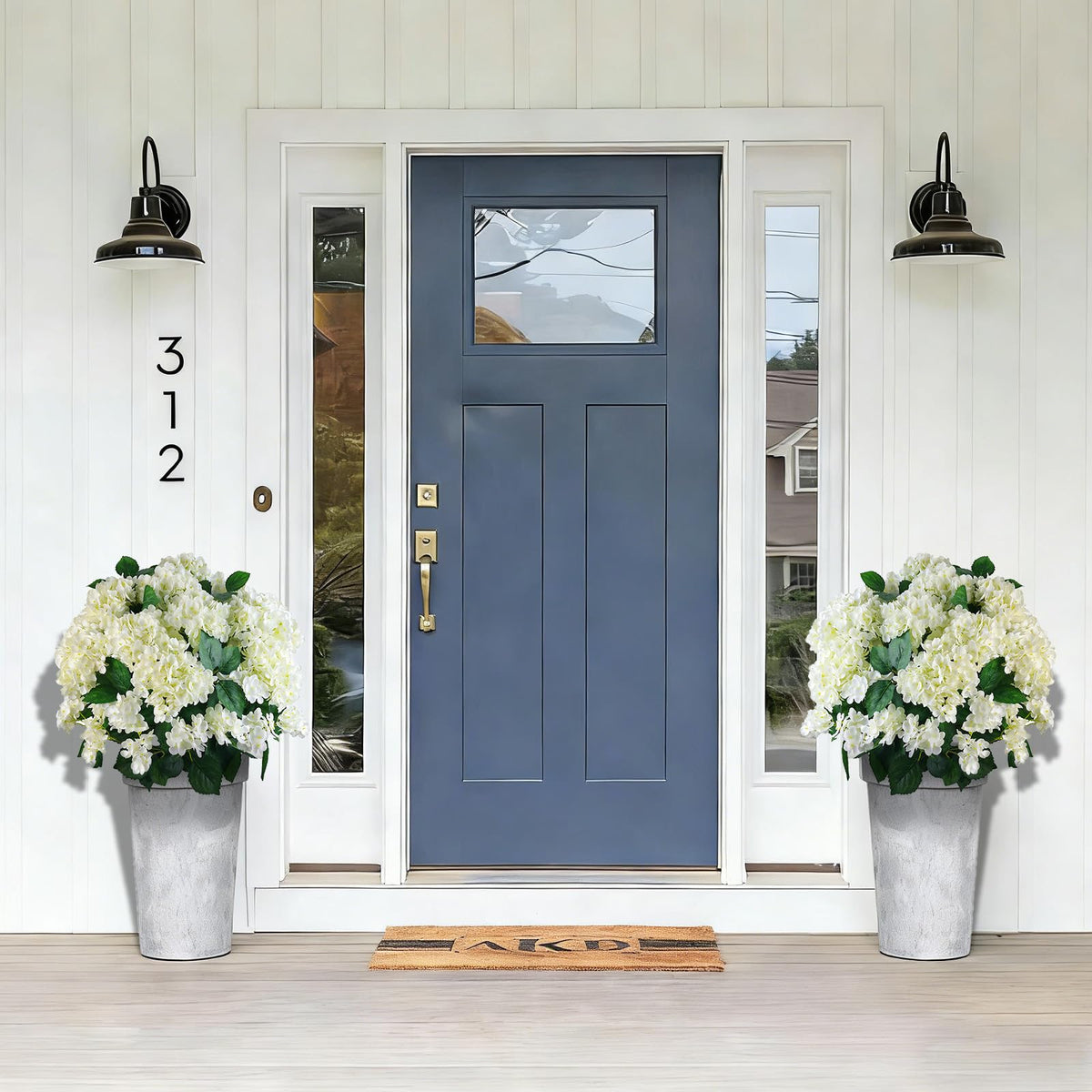 QIANYUN 20-inch dense blooms set of 2 adds fuller porch decor.