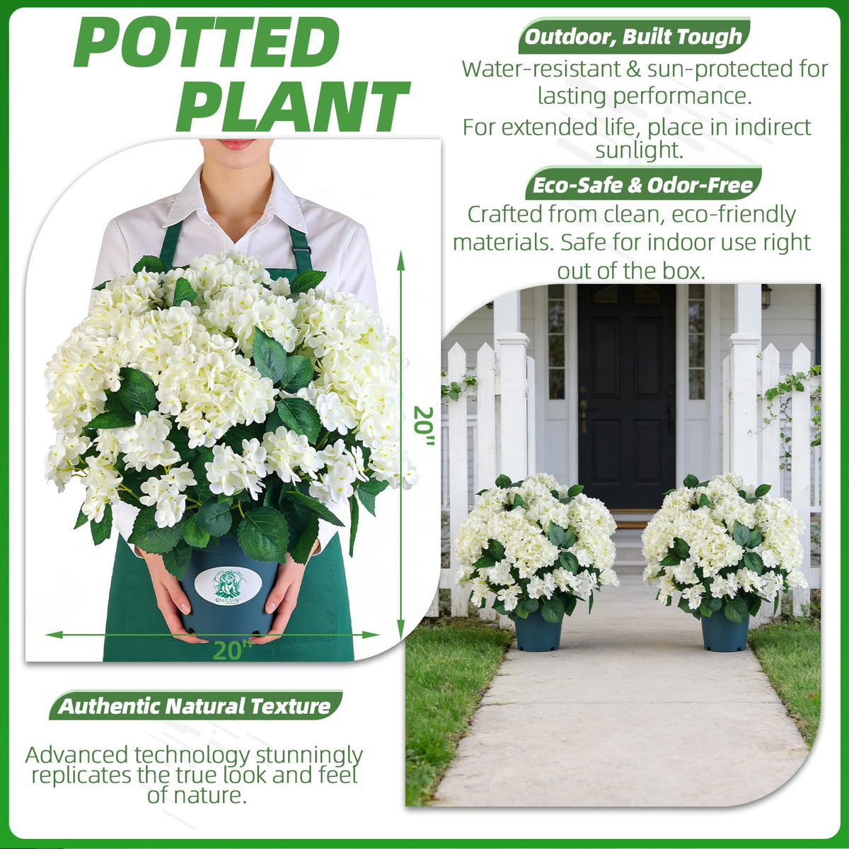 QIANYUN outdoor hydrangea with UV resistance for sunlit porch or patio display.