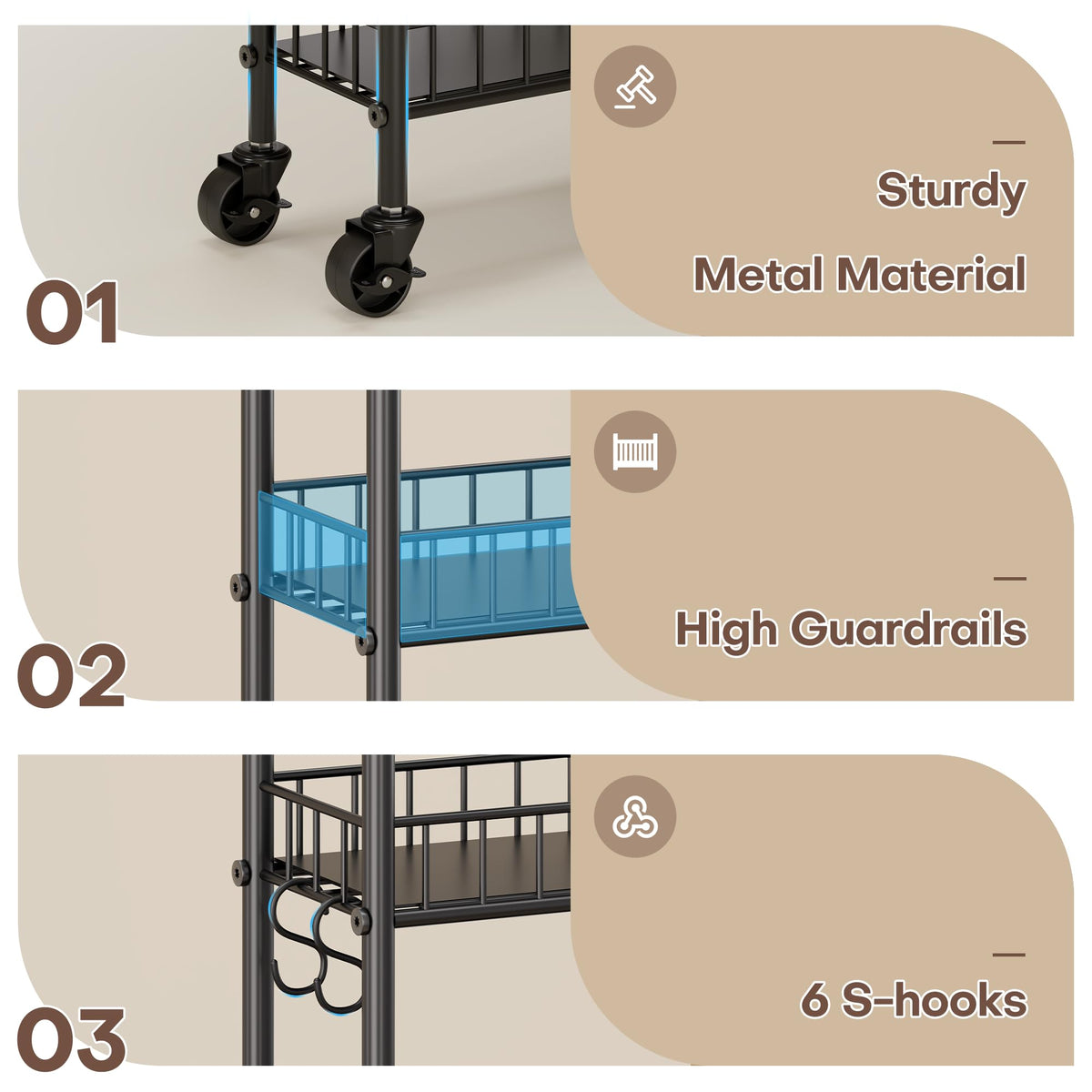 Qiaoxuan metal frame ensures durability with sturdy mesh for heavier items