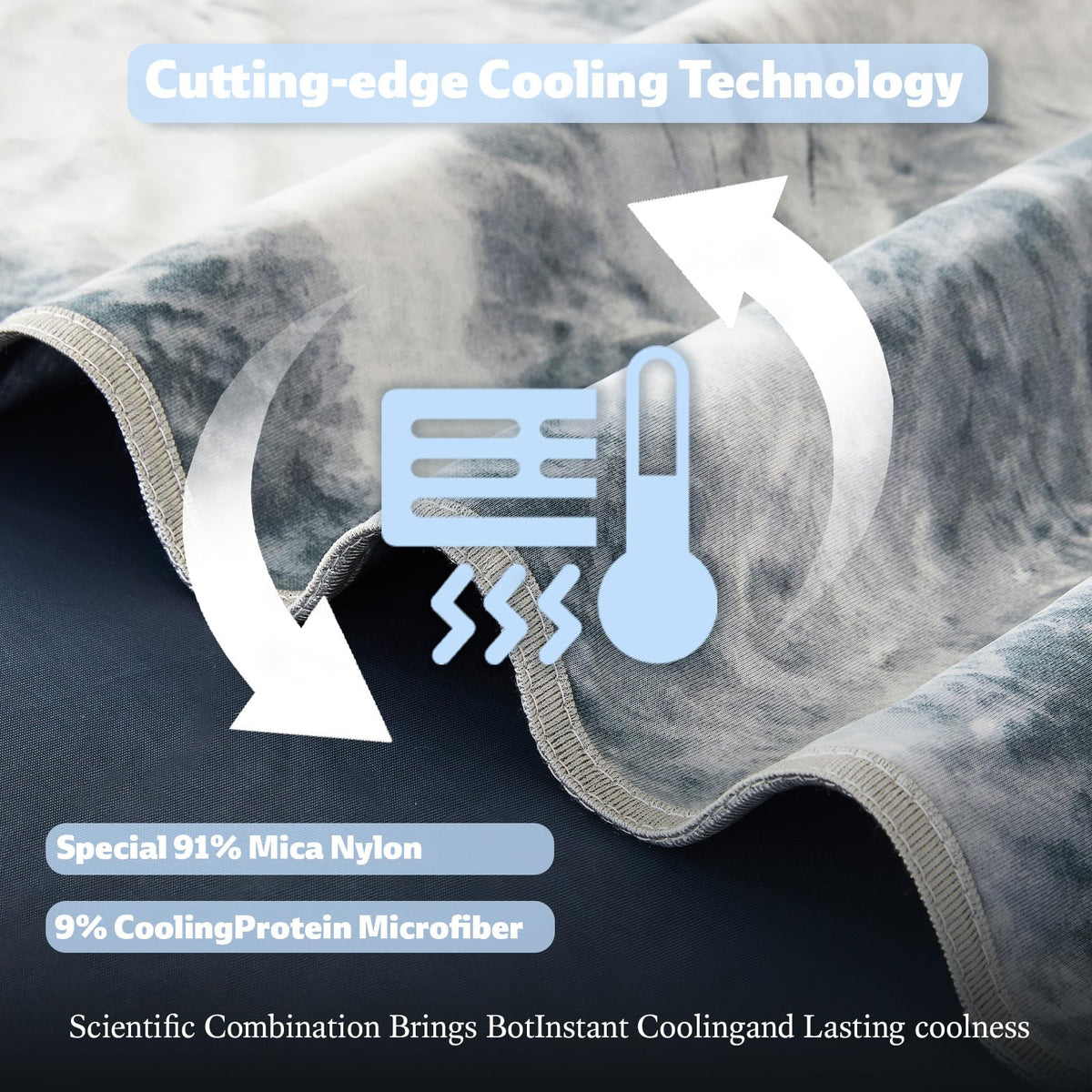 Qieryun cooling blanket laid on bed highlights moisture-wicking comfort