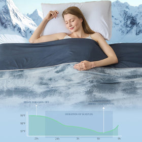 Close-up of Qieryun cooling blanket fabric shows silky softness and night-sweat relief