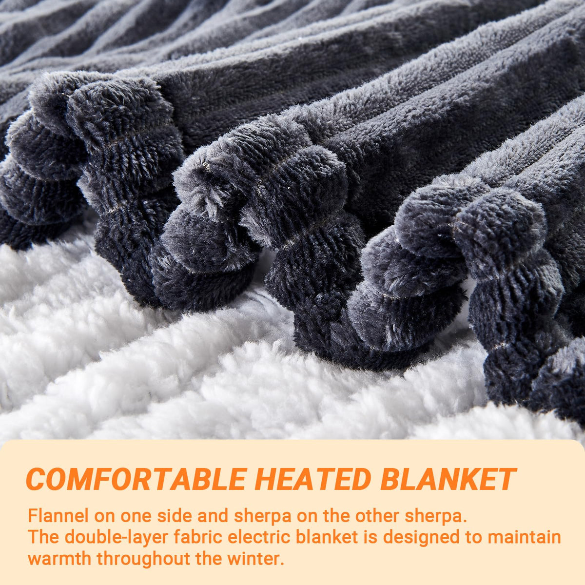 Qieryun blanket displaying 10 heat levels for personalized comfort.