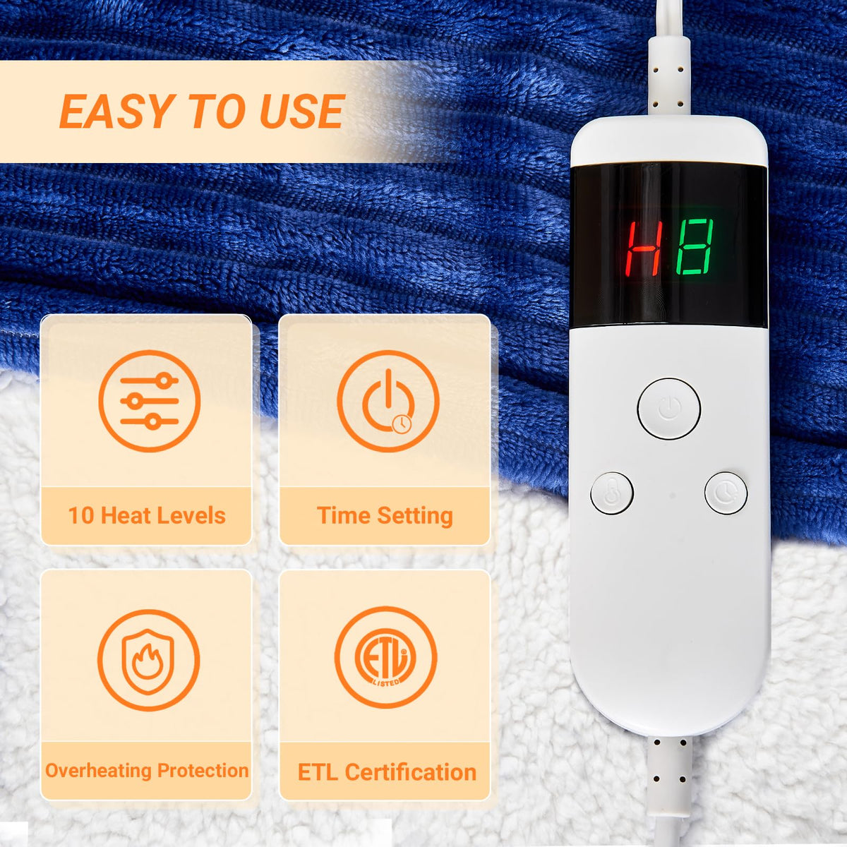 Qieryun heated blanket on bed delivers rapid warmth without bulky cords