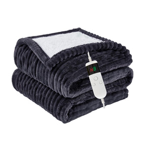 Qieryun heated blanket on soft flannel for cozy couch warmth.