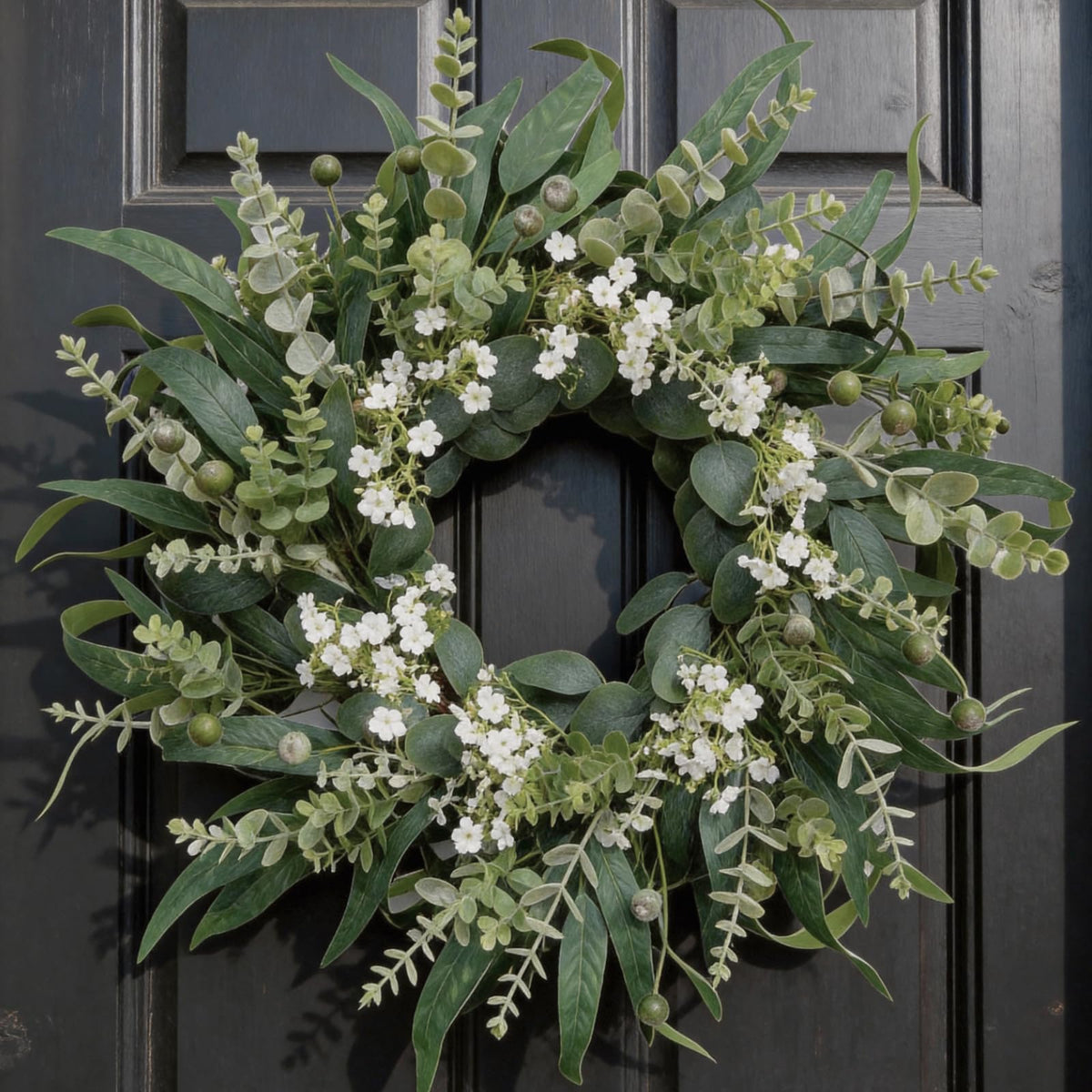 Qiexuxing 26inch eucalyptus wreath front door with full greenery for curb appeal