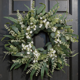Qiexuxing 26inch eucalyptus wreath front door with full greenery for curb appeal