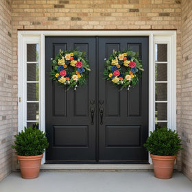 Qiexuxing silk floral wreath delivers lifelike textures without wilting in heat.