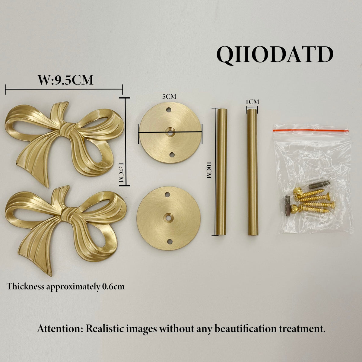QIIODATD brass holdbacks on wall with screws ensure secure curtain support.