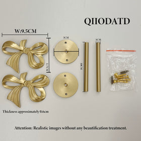 QIIODATD brass holdbacks on wall with screws ensure secure curtain support.