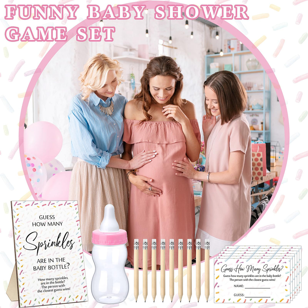 Qilery boho sprinkles design adds festive decor to the baby shower.