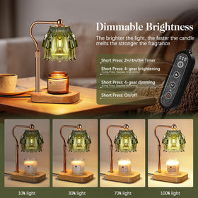 QiMH warmer lamp features a flower glass shade for decorative glow and fragrance diffusion