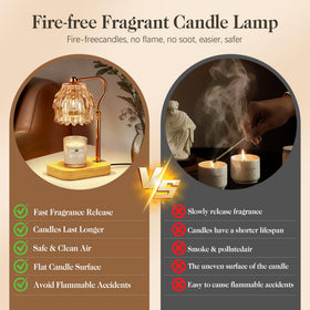 QiMH candle warmer lamp gold body adds an elegant focal point for cozy fragrance