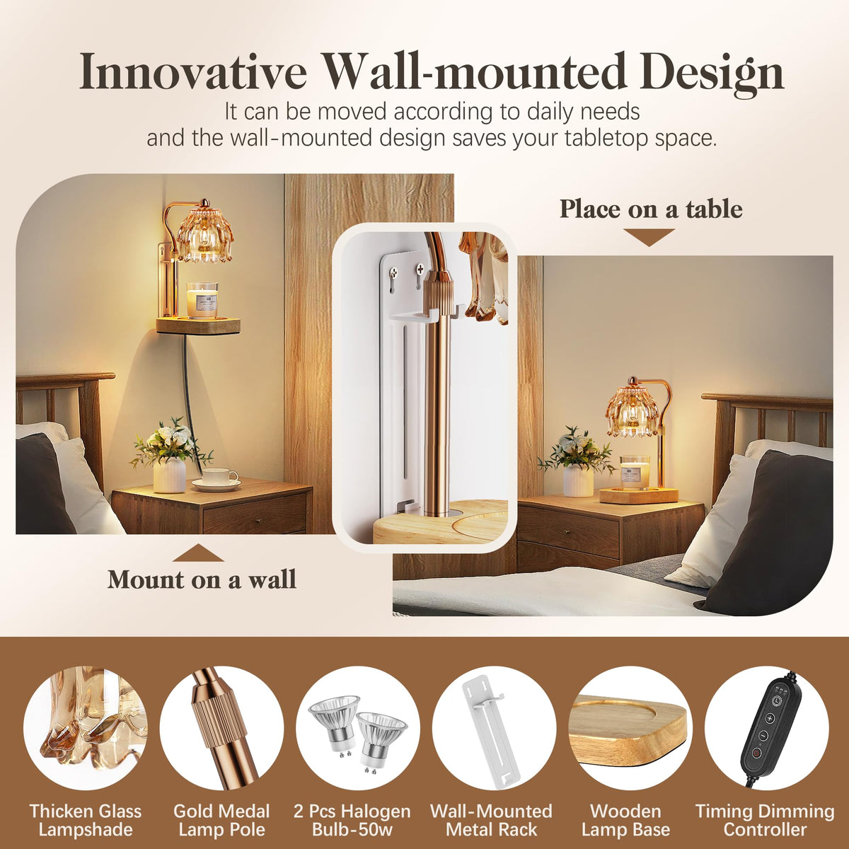 QiMH candle warmer lamp timer dials enable flexible scent sessions