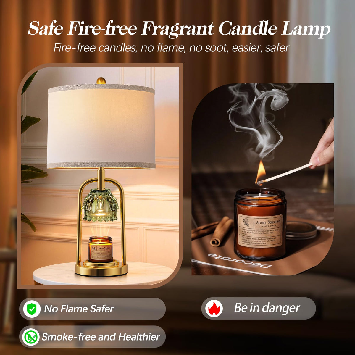 QiMH wax warmer uses LED bulb for flameless fragrance diffusion.