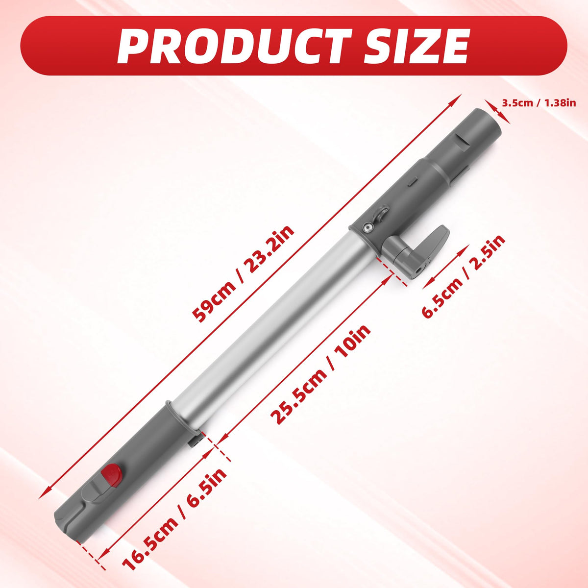 QINAN replacement extension rod for Shark NV350, smooth ABS build