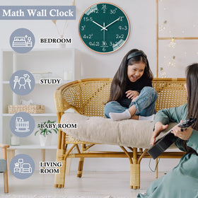 QINFIEY green clock decor suited for office environments.
