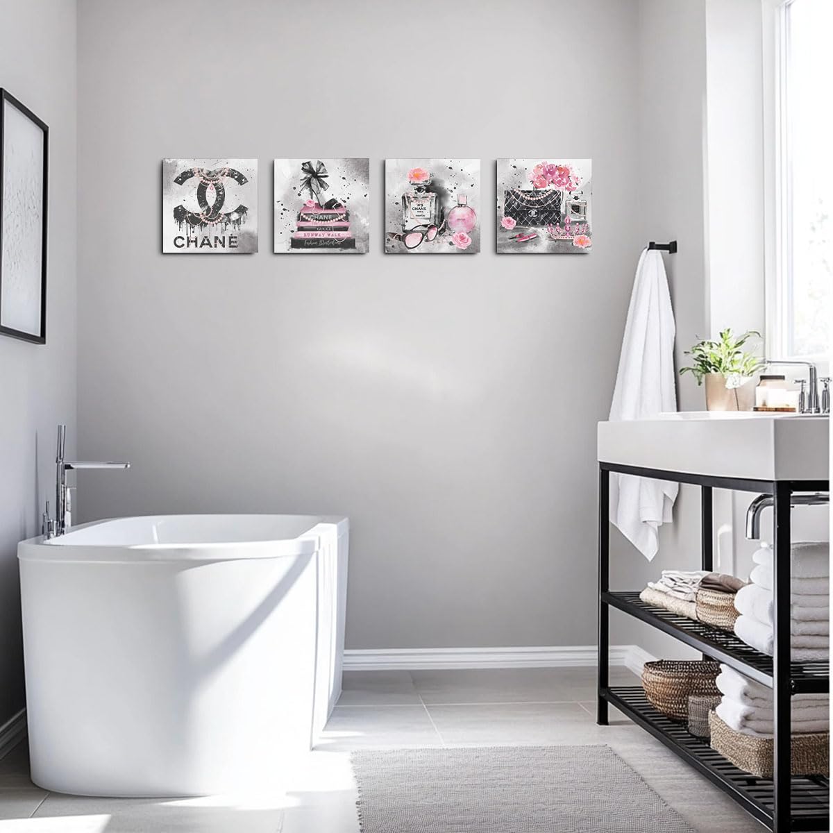 QINGTAI pink decor posters suitable for beauty salon or reception area 8x8.