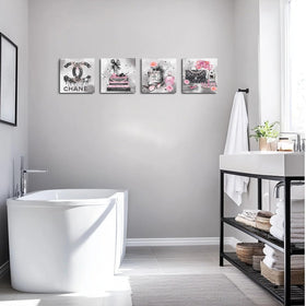 QINGTAI pink decor posters suitable for beauty salon or reception area 8x8.