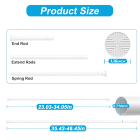 QINGYUN central rod extended to fit 24-46 inches.