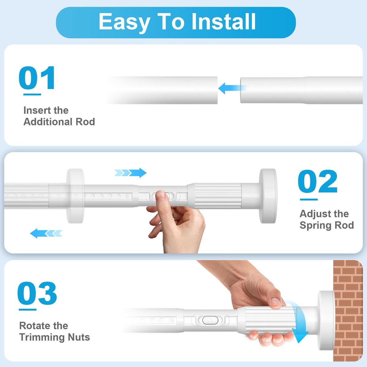 QINGYUN closet-storage rod use adds hanging space without walls