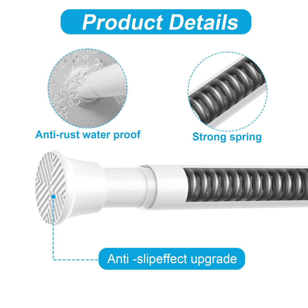 QINGYUN tension rod versatile for windows, doors, and closets.