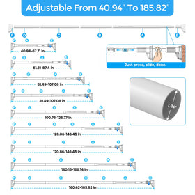 QINGYUN tension rod extension 22.4 inch component in view