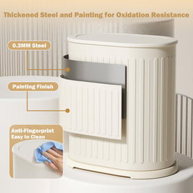 QINOFEN slim design trash can fits narrow spaces