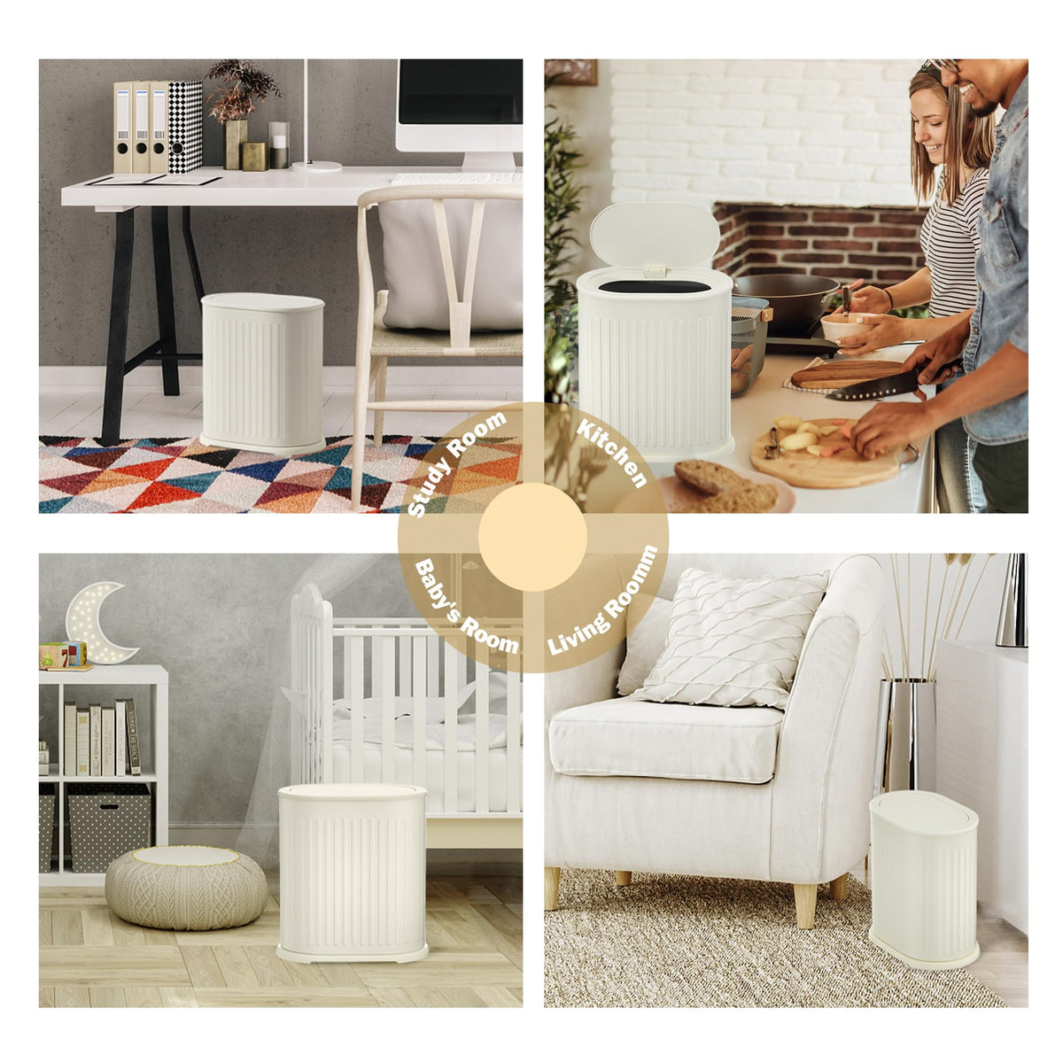 QINOFEN compact trash can used under desk or sink