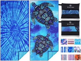 Qinqinamu beach towel 71x32 oversized for sunbathing and drying.