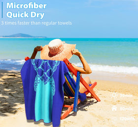 Qinqinamu multi-use towel serves as beach blanket, pool towel, or picnic mat