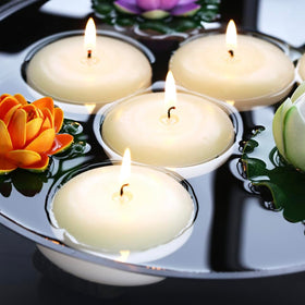 qinxiang 3-inch ivory unscented candle glows during pool parties