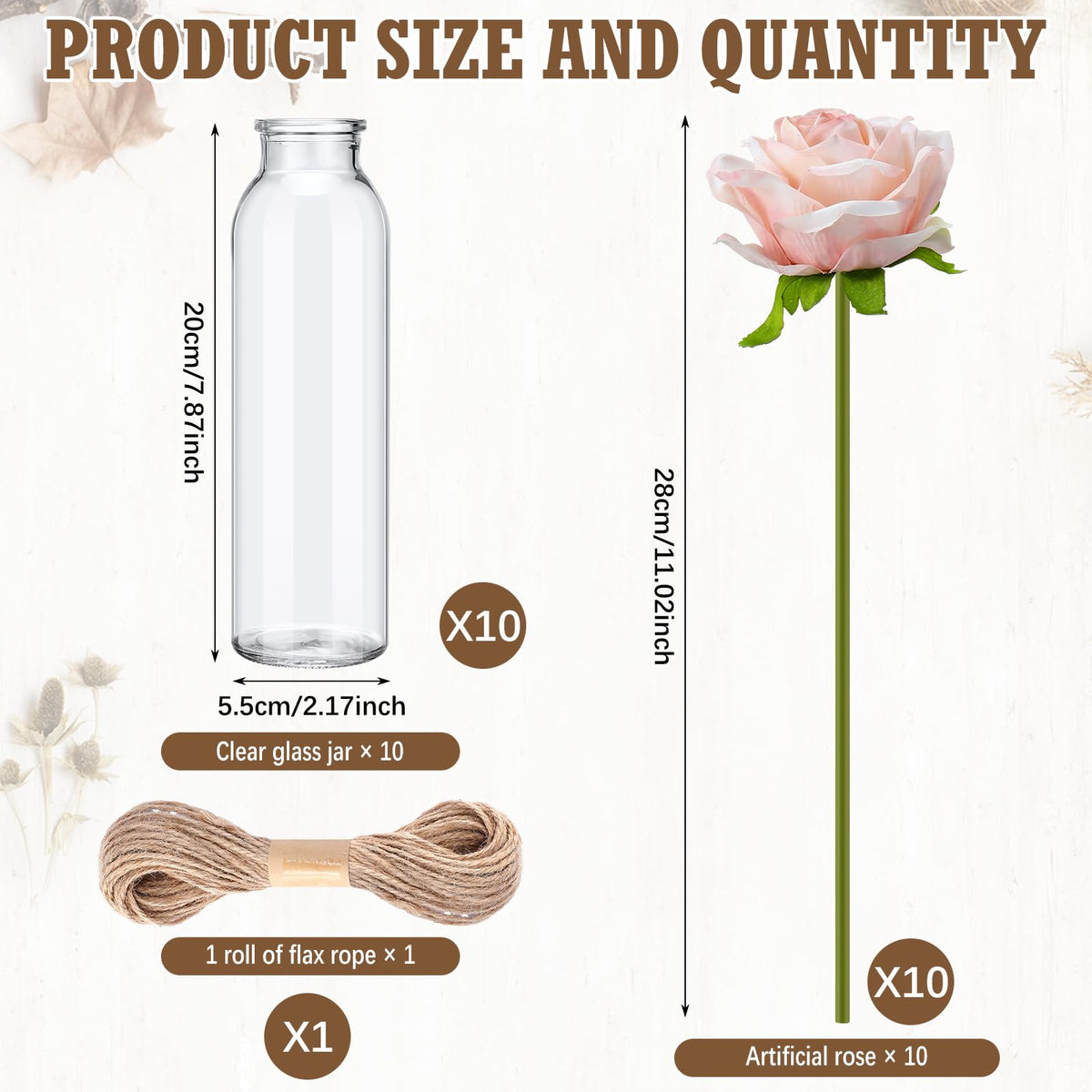 Qinyoung artificial roses, about 28 cm tall, add lasting color to wedding tables.