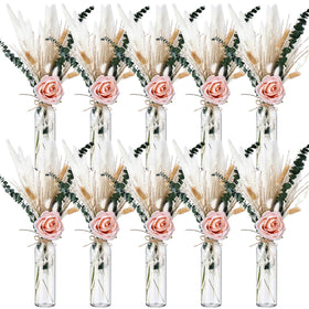 Qinyoung dried pampas centerpiece with 80 stems for an elegant wedding tablescape.