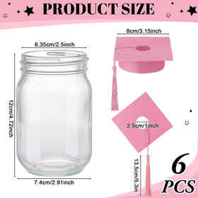 Qinyoung pink-tassel cap mason jar held as a centerpiece with blooms