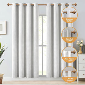QITERI heavy-duty curtain rod in a living room setup for durable drapery support