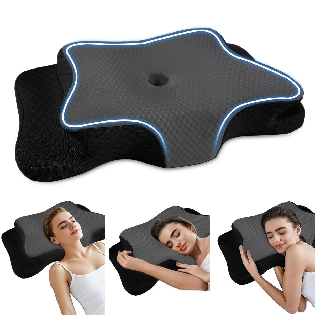 QIUBABYO cervical pillow provides neck support for aligned sleep