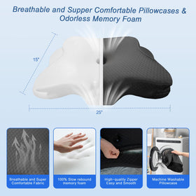 QIUBABYO contour bed pillow supports natural cervical curves