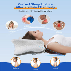 QIUBABYO contoured-design sleep positions adapt for side, back, or stomach sleepers.