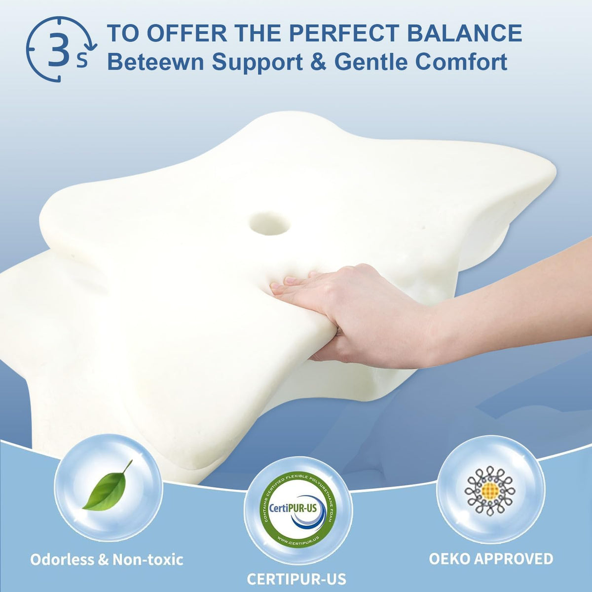 QIUBABYO durable memory foam pillow maintains shape