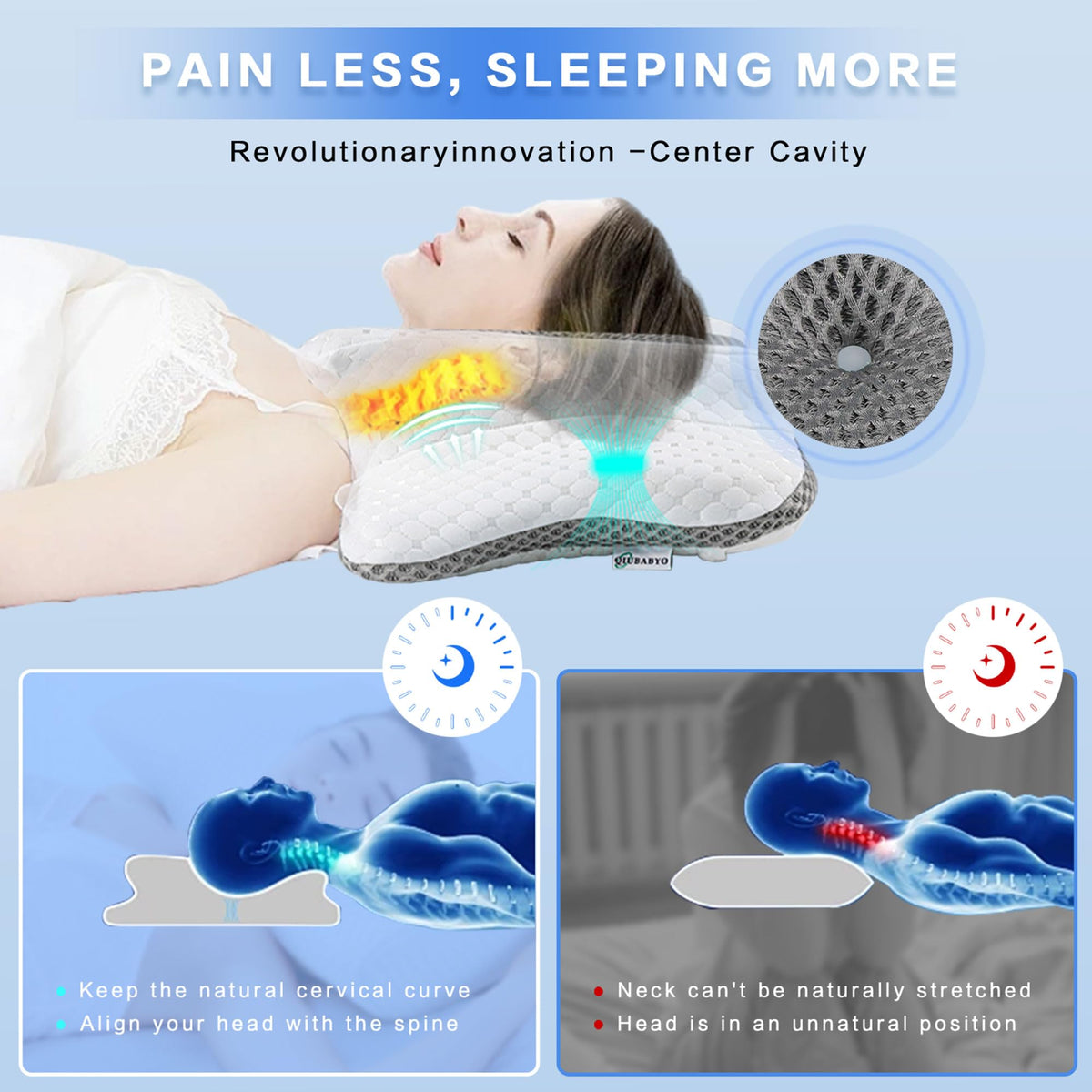 QIUBABYO ice-silk breathable pillowcase keeps you cool through the night.