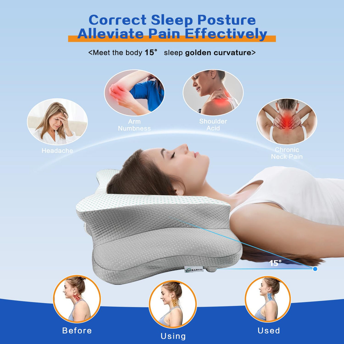 QIUBABYO odorless memory foam core provides durable, supportive contour