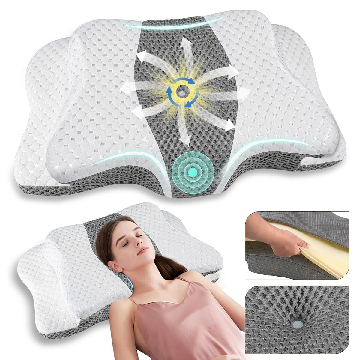 QIUBABYO patent ergonomic design enhances neck and head contour support.