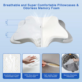 QIUBABYO removable machine-washable pillowcase for easy care and hygiene.