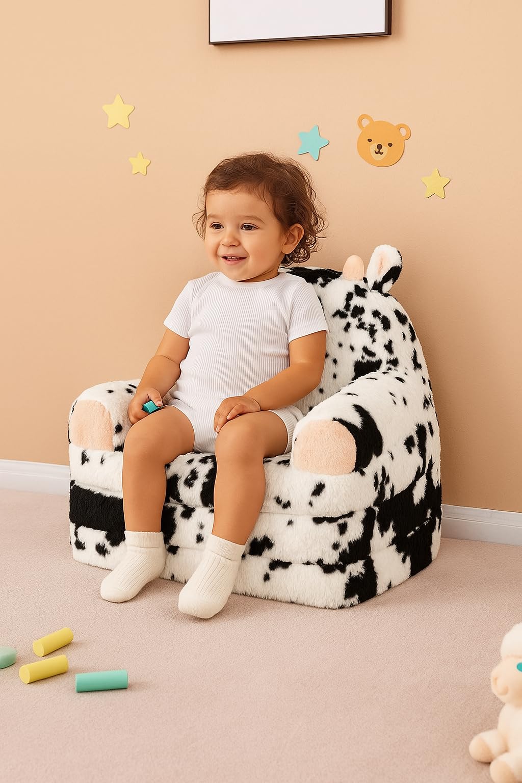 QIUODO cow-pattern chair adds playful charm to playroom