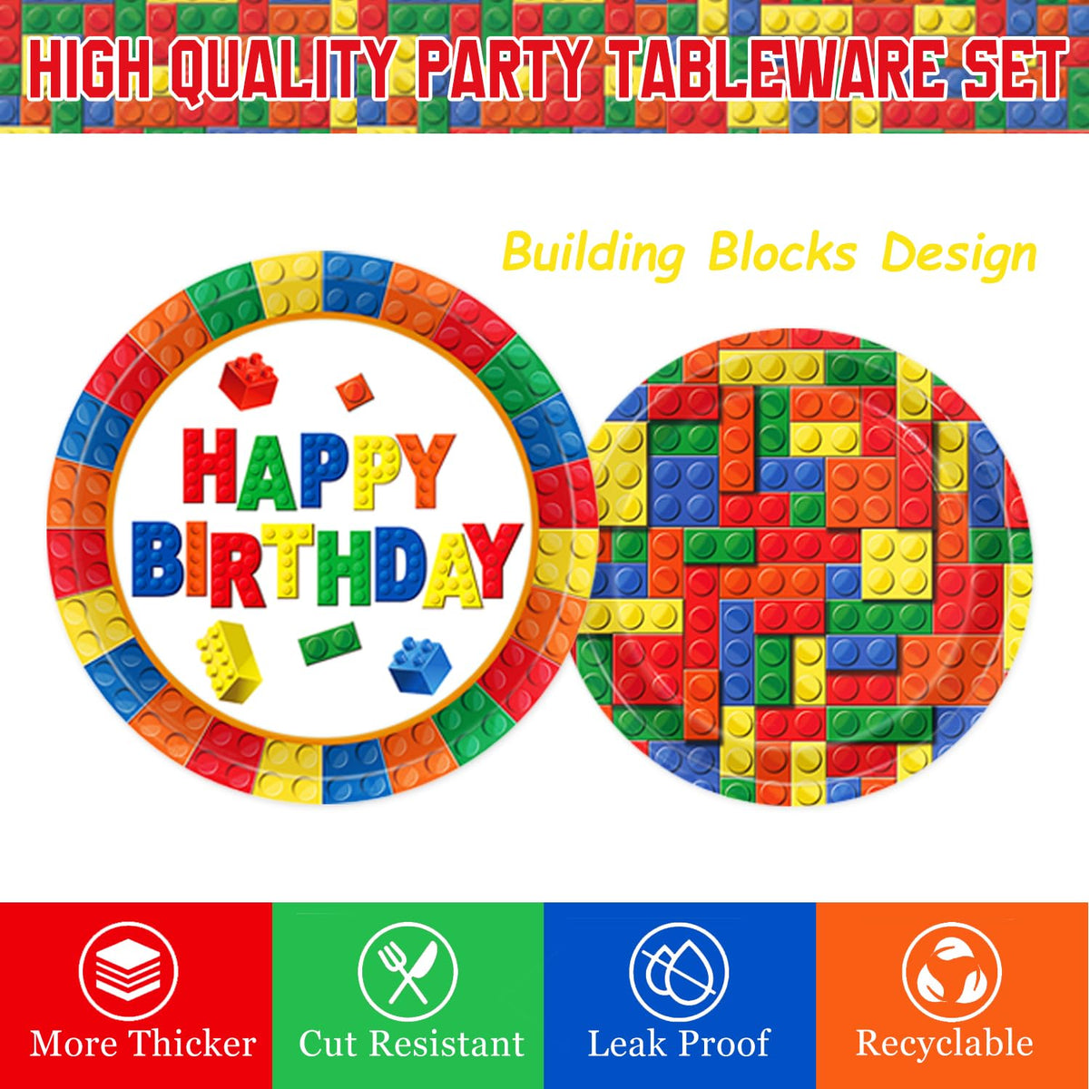 QIYANPAX building block cups, fun design with simple disposal for party ease