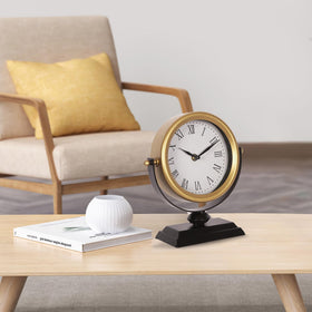 QIYAODECO desk clock battery-operated for portable use at home or travel.