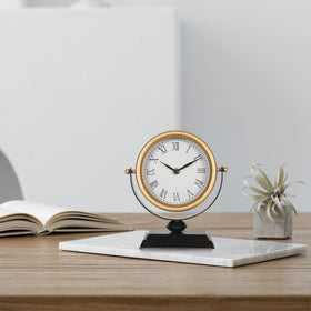QIYAODECO desk clock on an office desk enhances decor and ambiance.