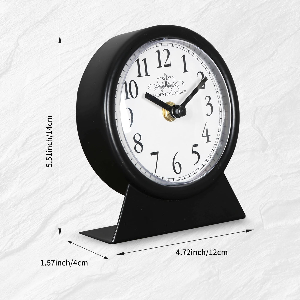 QIYAODECO desk clock positioned on a workspace or nightstand for versatile placement