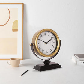 QIYAODECO desk clock silent movement provides a tranquil workspace or bedroom.