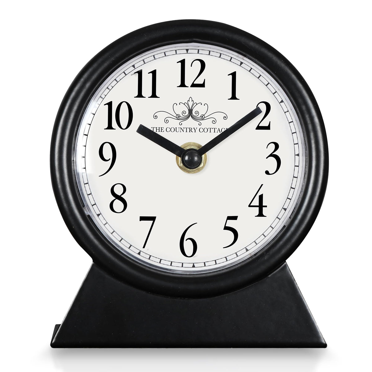 QIYAODECO vintage desk clock side view highlighting silent movement for peaceful spaces